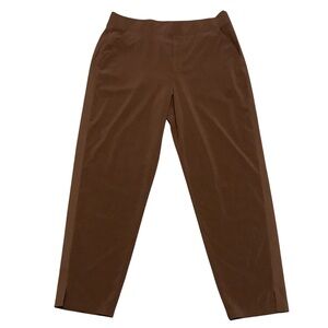 Athleta Brooklyn Ankle Pants Brown Size 14 Travel Work Stretch Athleisure